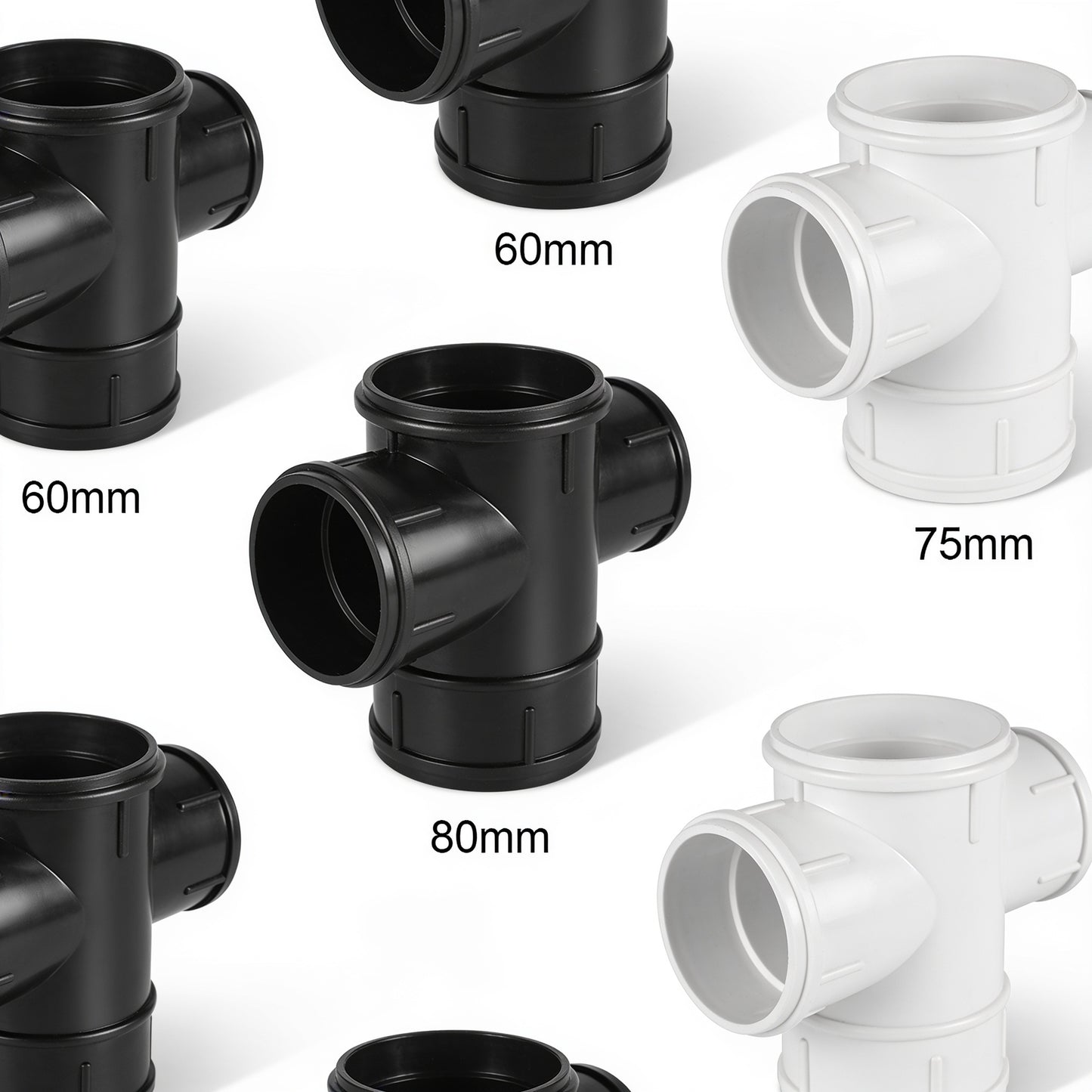 Round push-fit drainage connectors