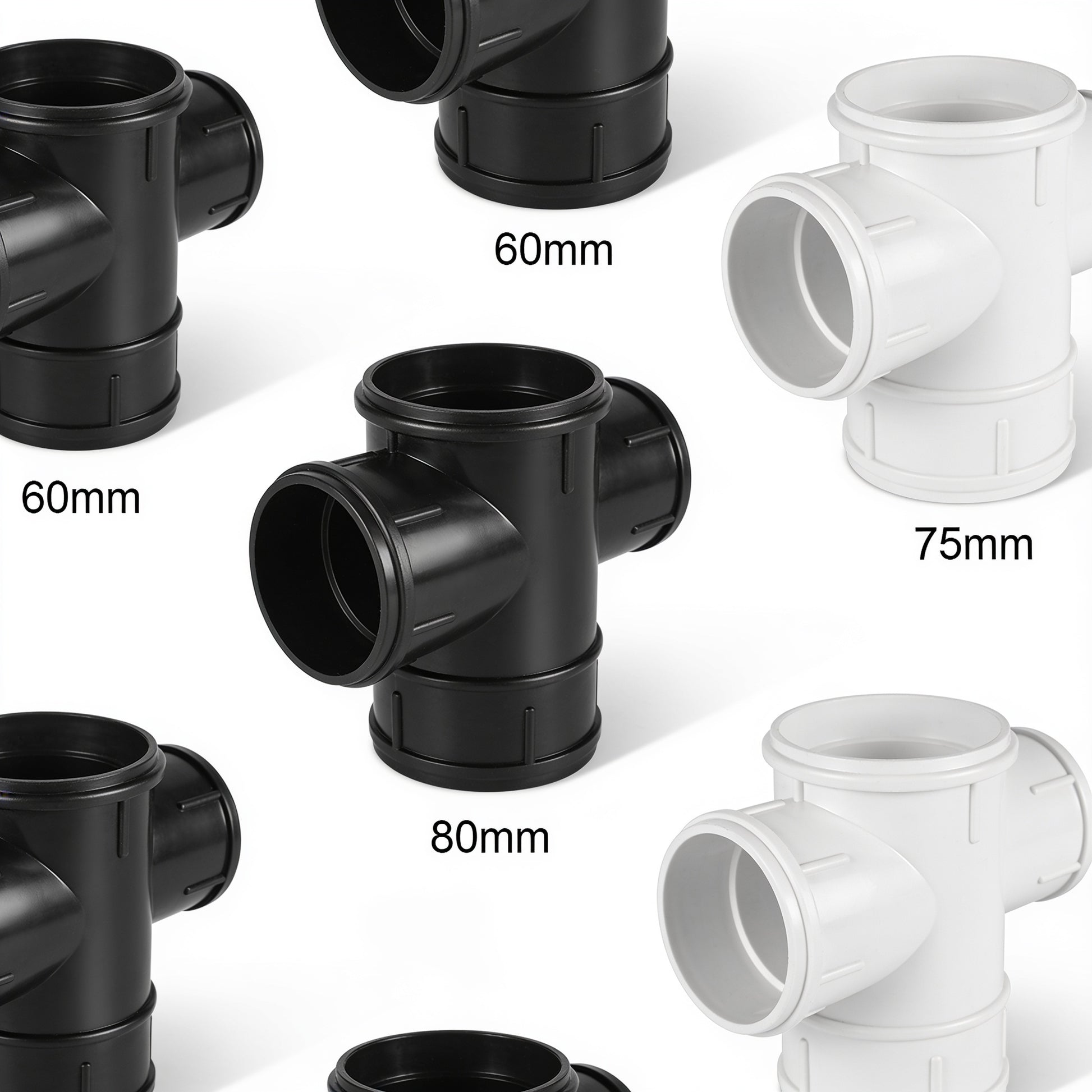 Round push-fit drainage connectors