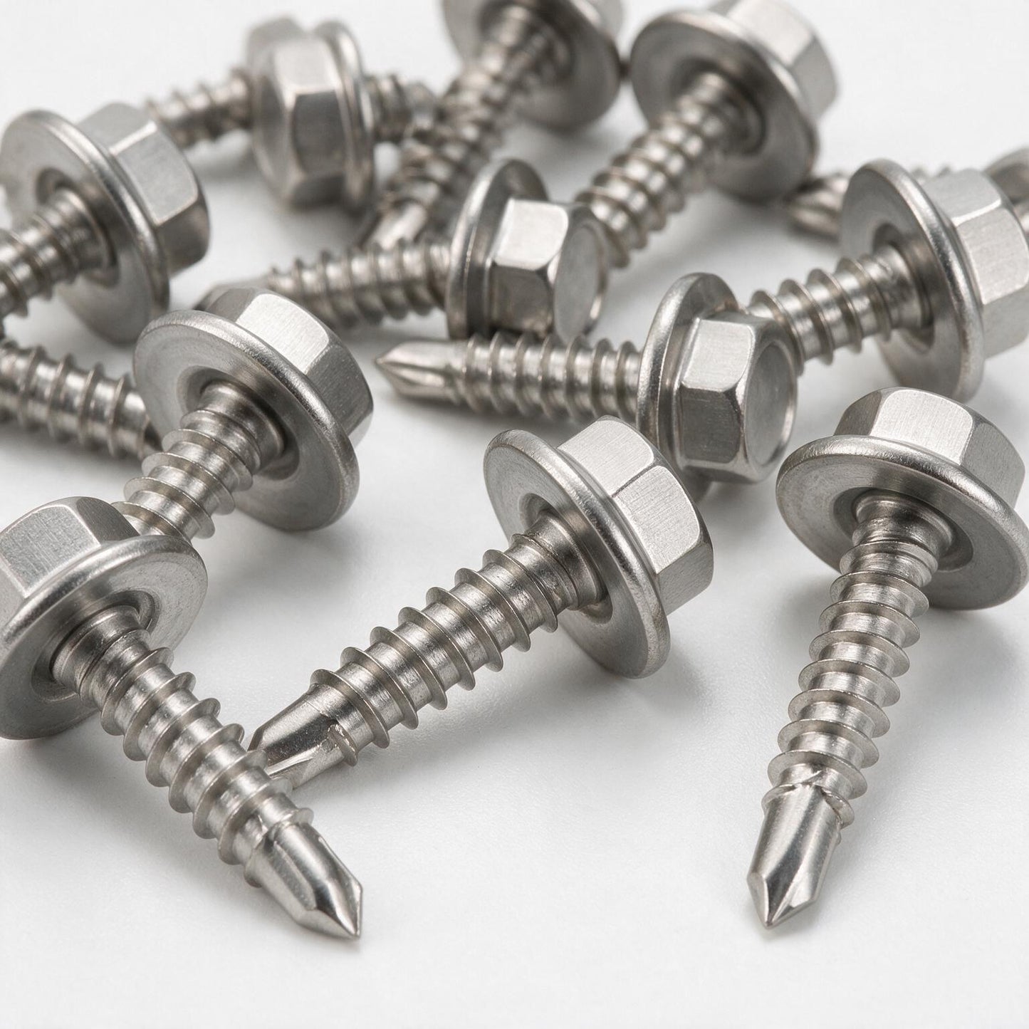 Self-drilling screws close-up detail