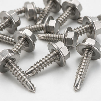 Self-drilling screws close-up detail