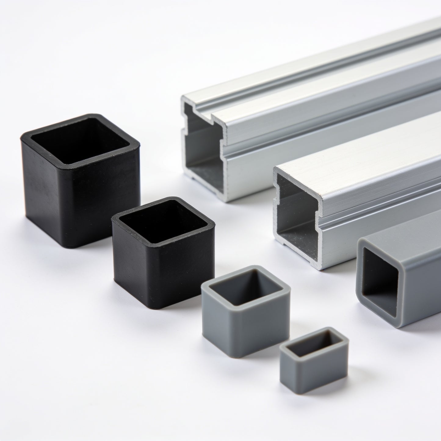 Aluminium profile end caps black and grey